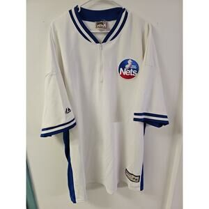 New Jersey Nets Warm Up Jersey Majestic Shooting Shirt 3XL NBA Hardwood Classics